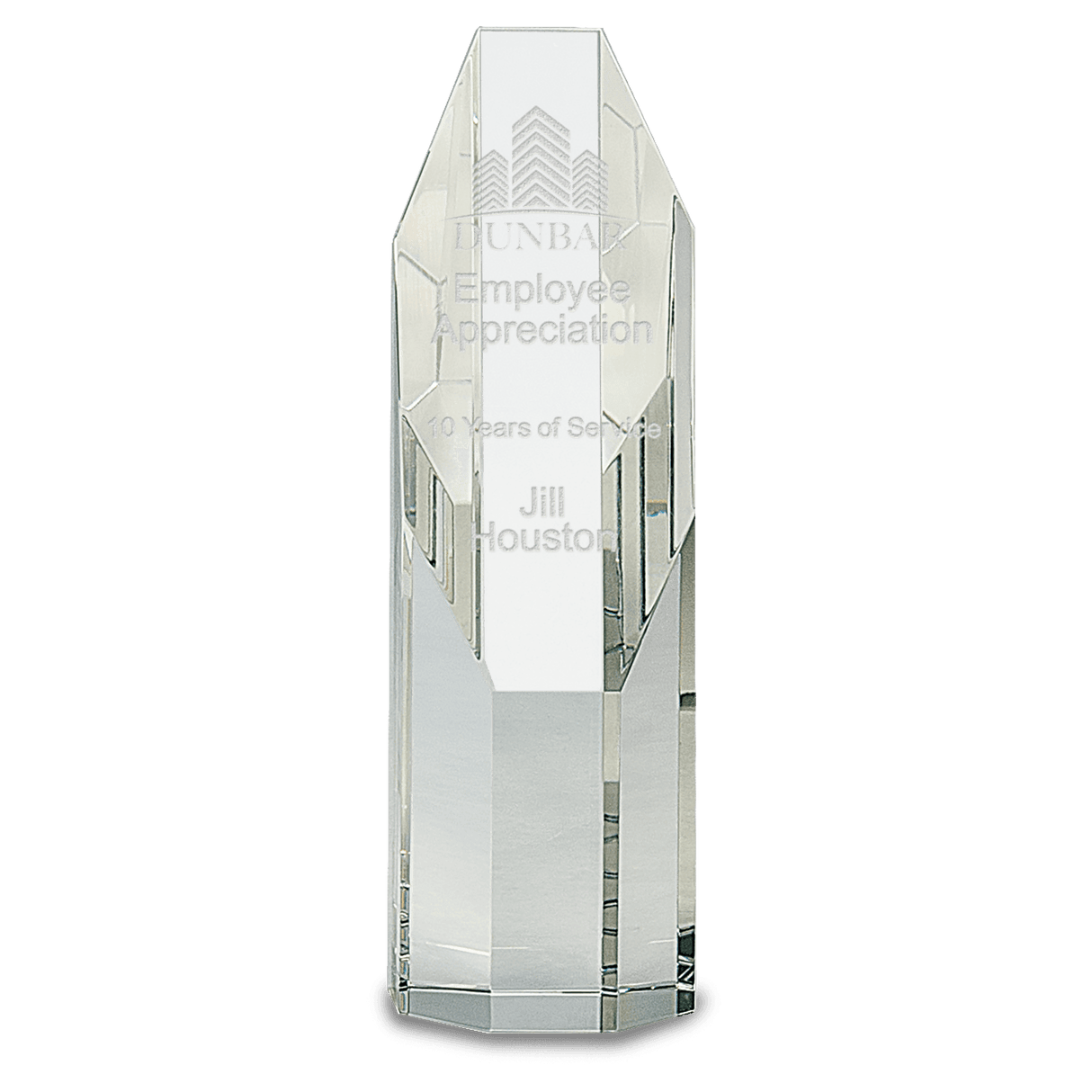 Large Clear Octagon Slant-Top Crystal Tower-AKD Ink