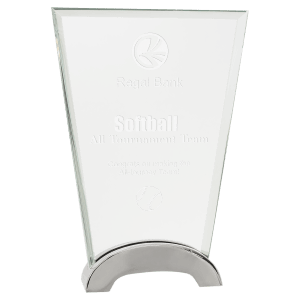 Small Fan Platinum Glass with Arch Metal Base-AKD Ink