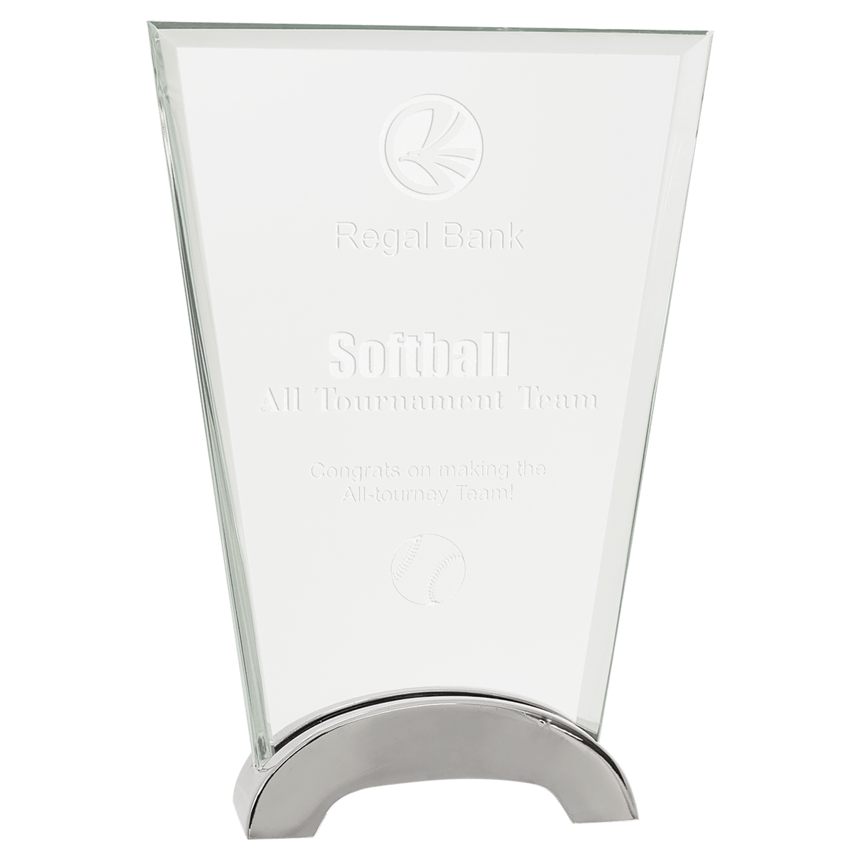 Small Fan Platinum Glass with Arch Metal Base-AKD Ink