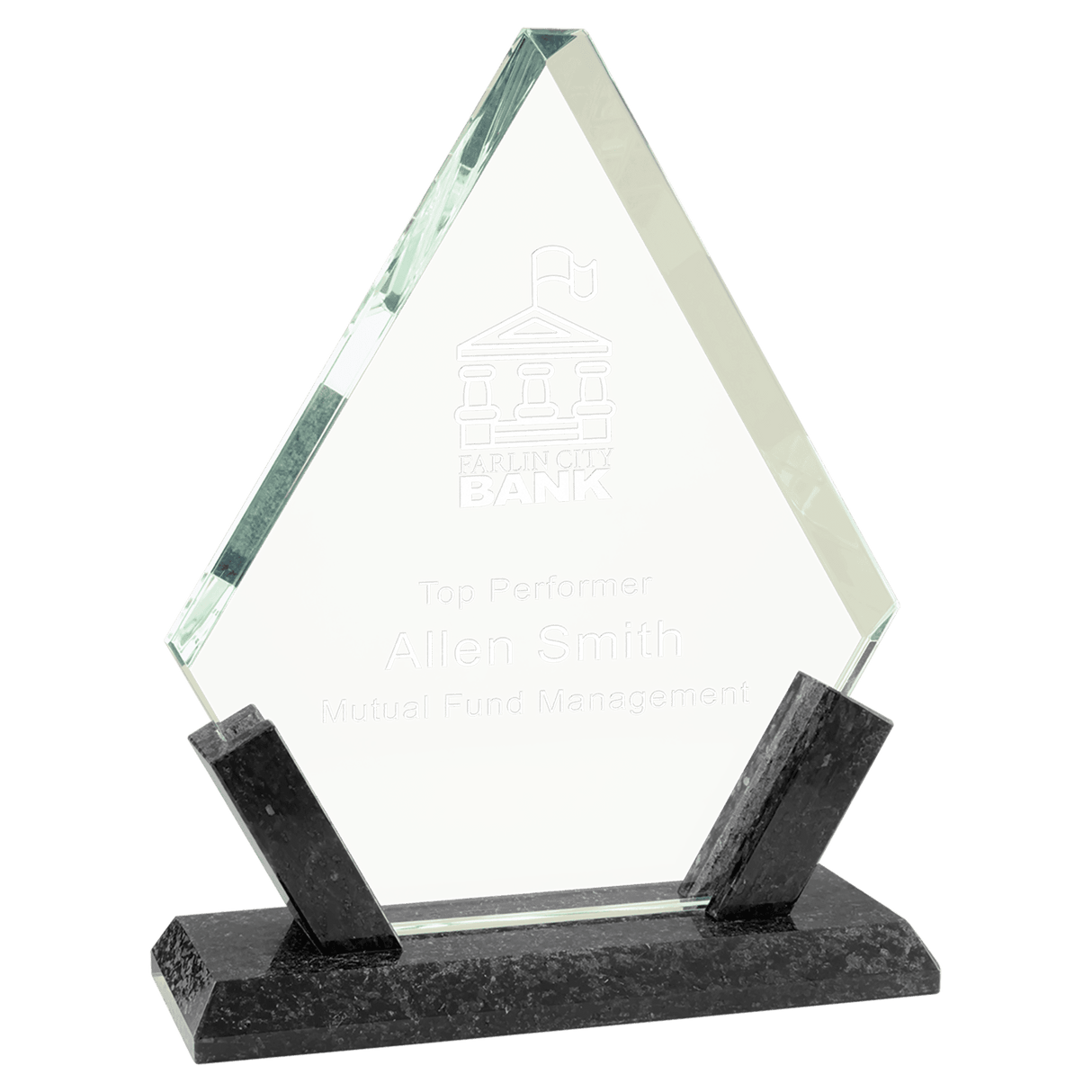 Small Diamond Glass with  Marble Base-AKD Ink