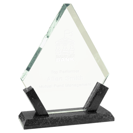 Small Diamond Glass with  Marble Base-AKD Ink