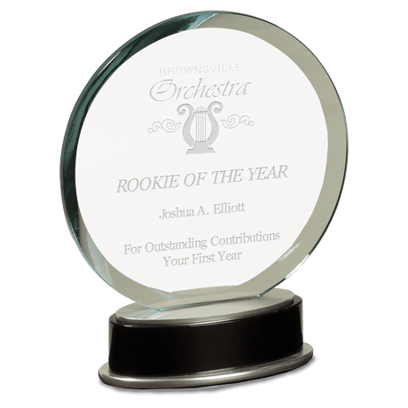 Small Jade Round Metro Glass with Silver and  Piano Finish Base-AKD Ink