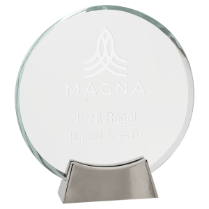 Medium Round Platinum Glass with Full Metal Base-AKD Ink