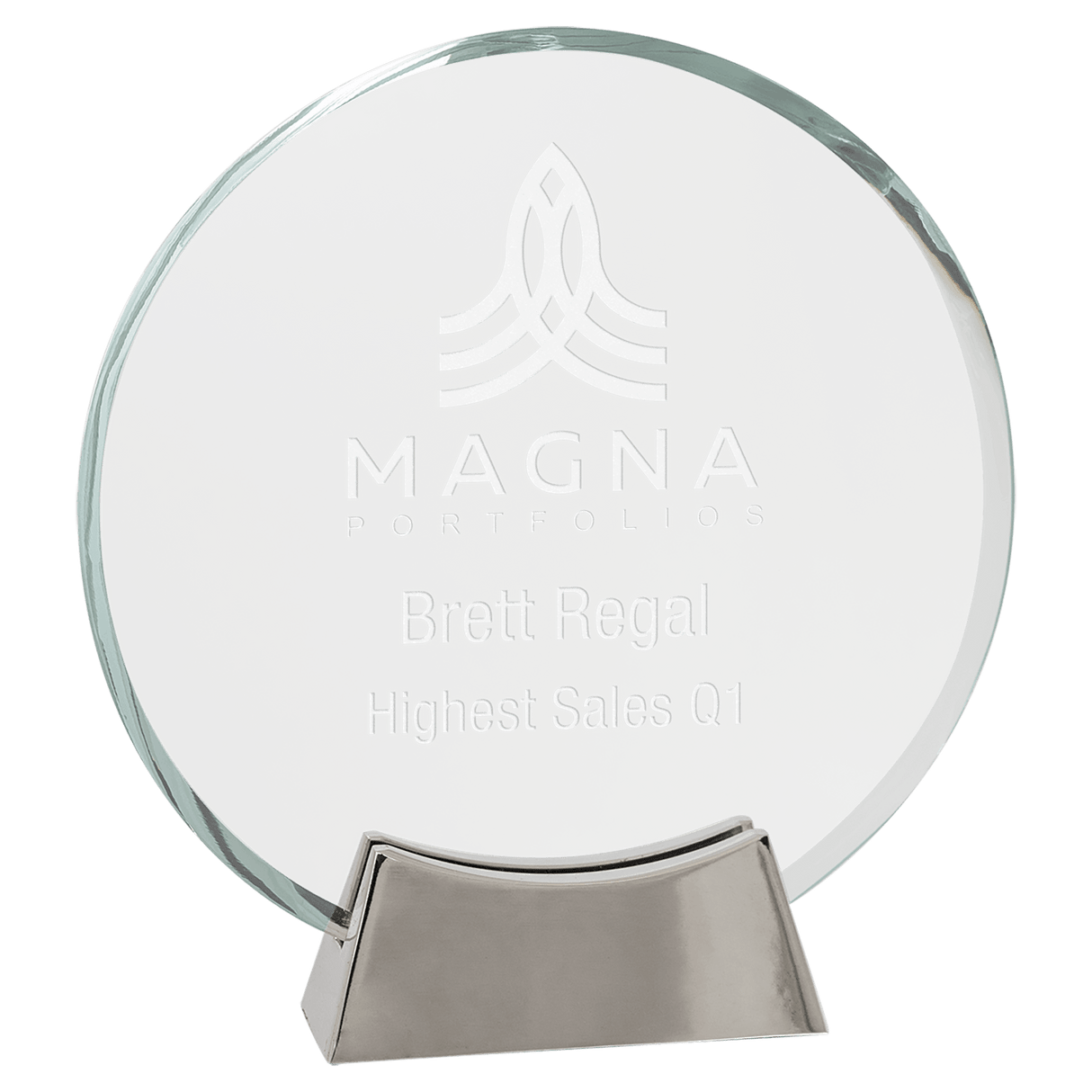 Medium Round Platinum Glass with Full Metal Base-AKD Ink