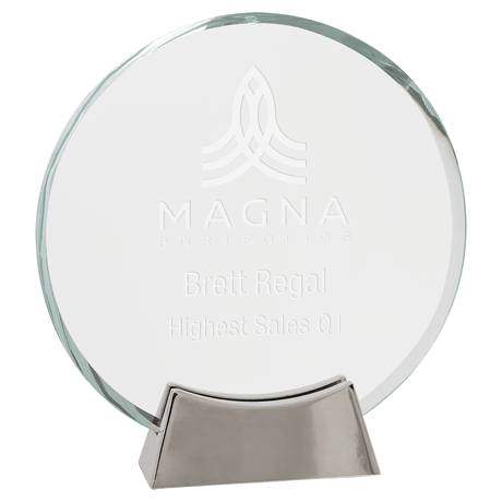 Medium Round Platinum Glass with Full Metal Base-AKD Ink