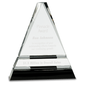 Large Clear Crystal Triangle on Crystal Pedestal Base-AKD Ink