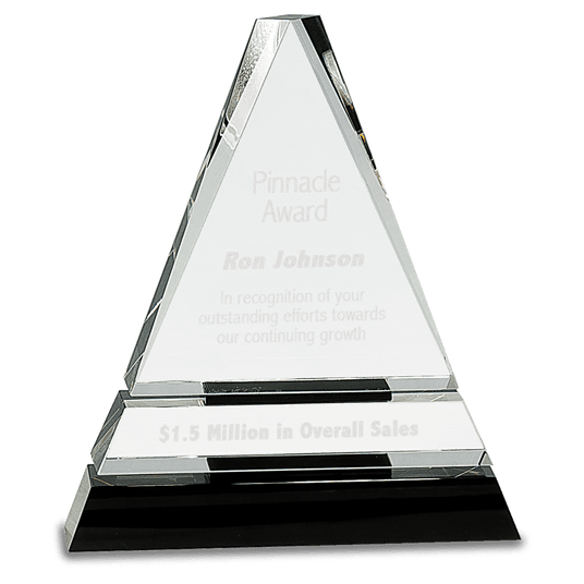 Large Clear Crystal Triangle on Crystal Pedestal Base-AKD Ink