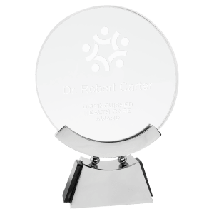 Small Round Voyager Glass with Silver/ Base-AKD Ink