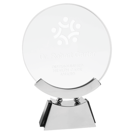 Small Round Voyager Glass with Silver/ Base-AKD Ink