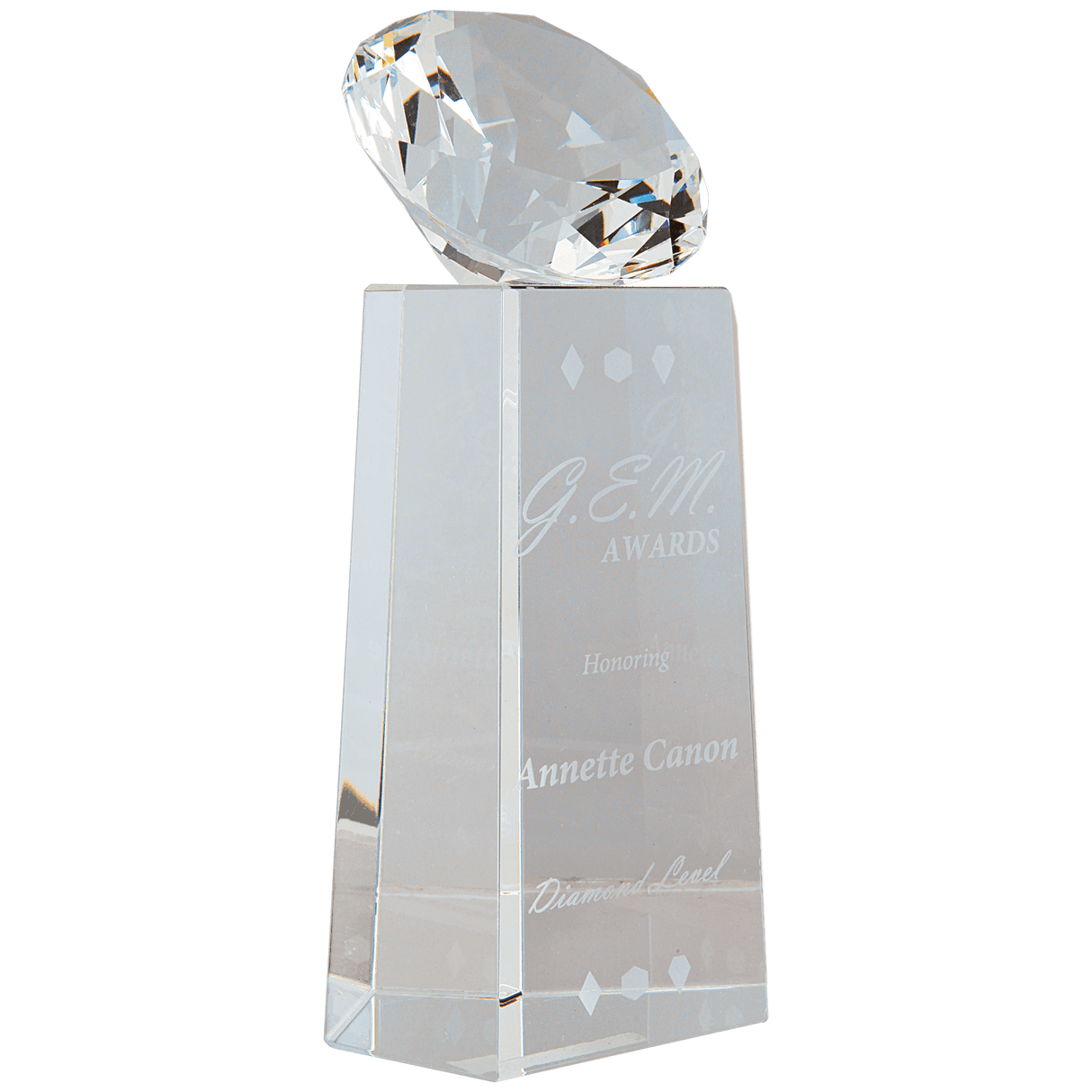 Crystal Diamond on Clear Crystal Pedestal-AKD Ink