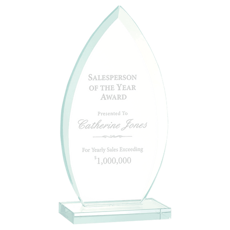 Medium Oval Jade Glass Award-AKD Ink