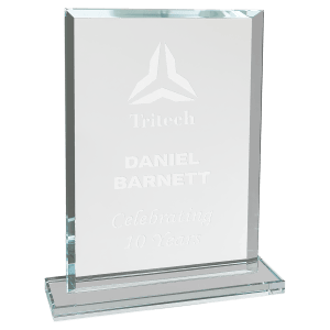 Medium Rectangle Clear Glass Award-AKD Ink