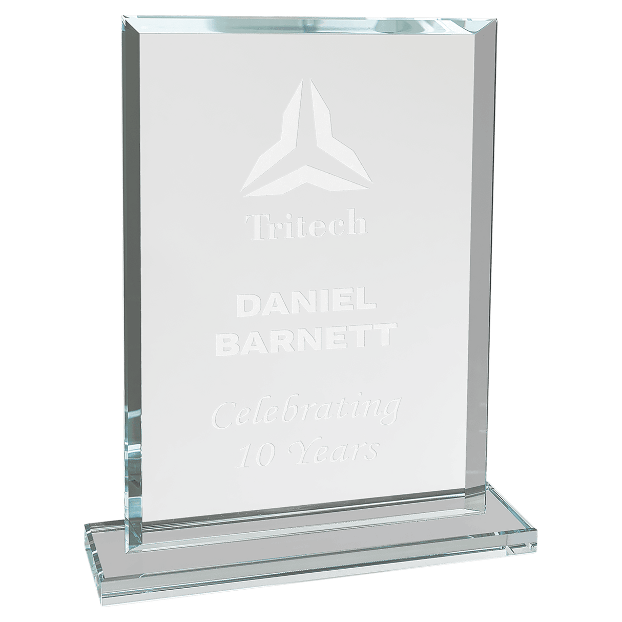 Medium Rectangle Clear Glass Award-AKD Ink