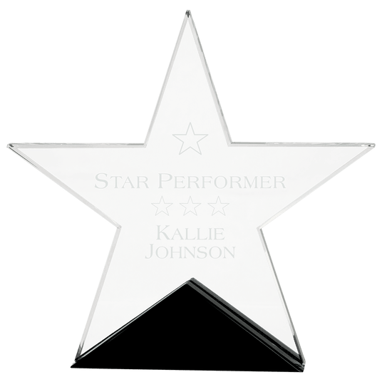 Large Clear Glass Star on Base-AKD Ink