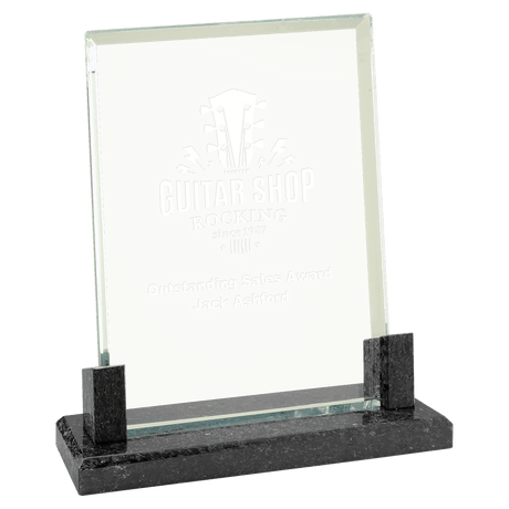 Small Rectangle Glass with  Marble Base-AKD Ink