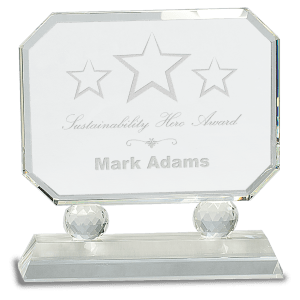 Medium Rectangle Crystal on Clear Pedestal Base-AKD Ink