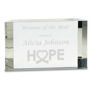 Large Clear Crystal Facet Block-AKD Ink