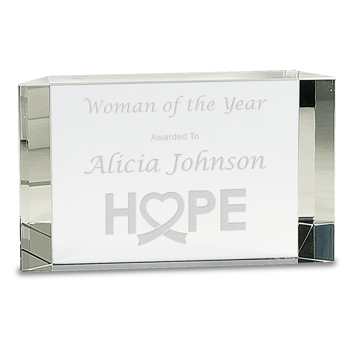 Large Clear Crystal Facet Block-AKD Ink