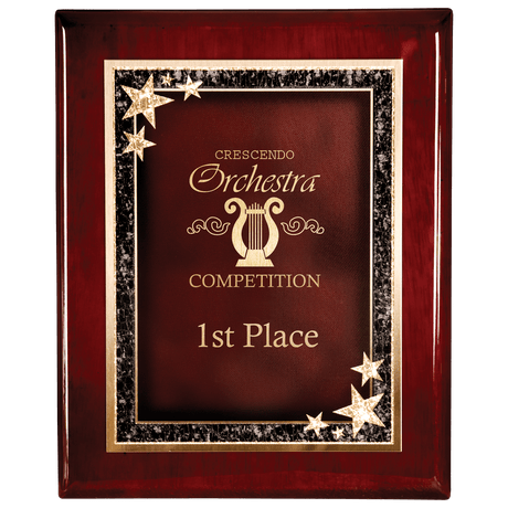 Premium Rosewood Finish Plaque wiht Red Starburst Plate-AKD Ink