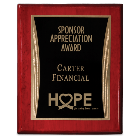 Rosewood Piano Finish Plaque wiht Black Showtime Plate-AKD Ink