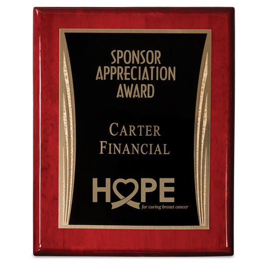 Rosewood Piano Finish Plaque wiht Black Showtime Plate-AKD Ink