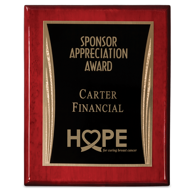 Rosewood Piano Finish Plaque wiht Black Showtime Plate-AKD Ink