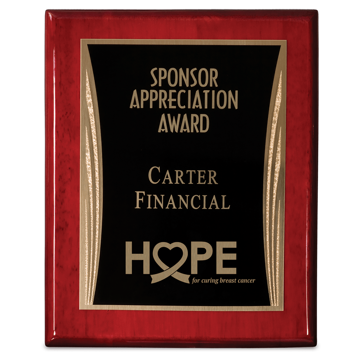 Rosewood Piano Finish Plaque wiht Black Showtime Plate-AKD Ink