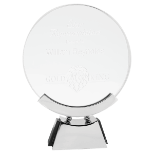 Large Round Voyager Glass with Silver/ Base-AKD Ink