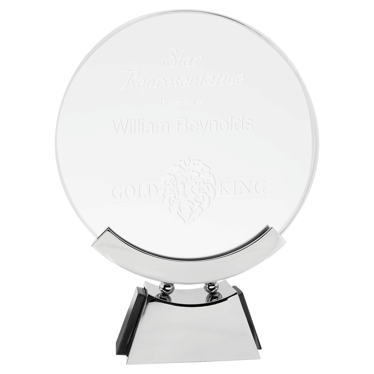 Large Round Voyager Glass with Silver/ Base-AKD Ink