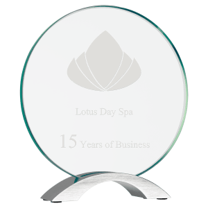 Large Round Cosmic Glass with Silver Base-AKD Ink