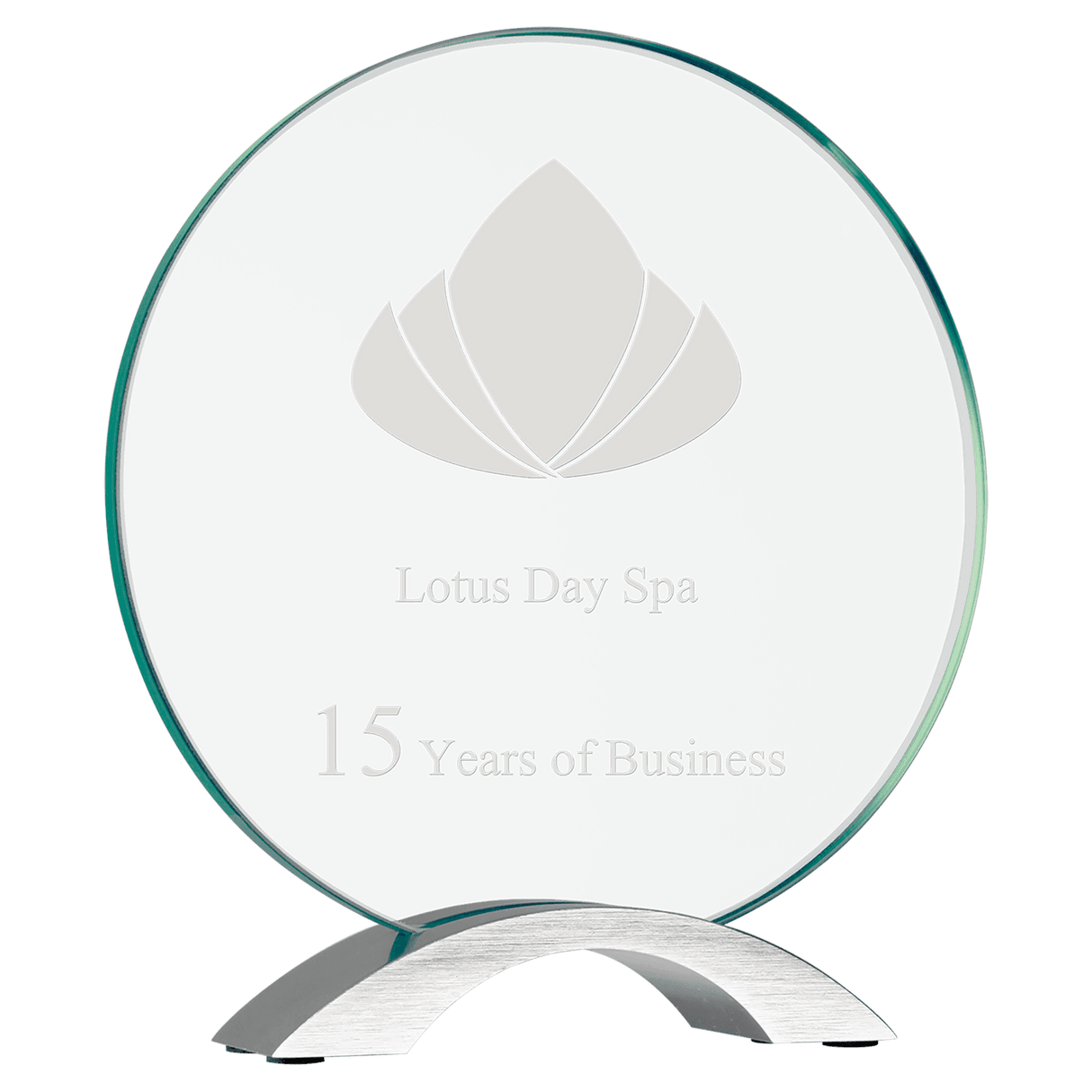 Large Round Cosmic Glass with Silver Base-AKD Ink