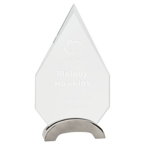 Medium Diamond Platinum Glass with Arch Metal Base-AKD Ink