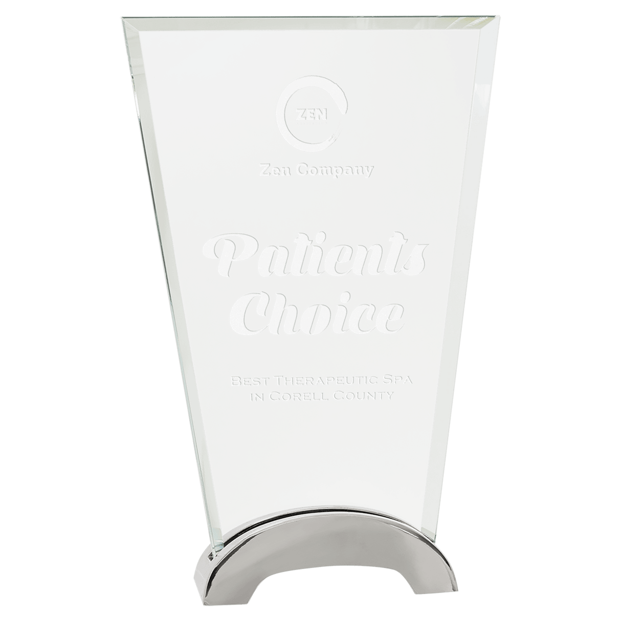 Medium Fan Platinum Glass with Arch Metal Base-AKD Ink