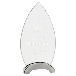 Medium Oval Platinum Glass with Arch Metal Base-AKD Ink