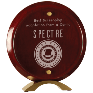 Small Round Rosewood Piano Finish Floating Jade Glass Standup-AKD Ink