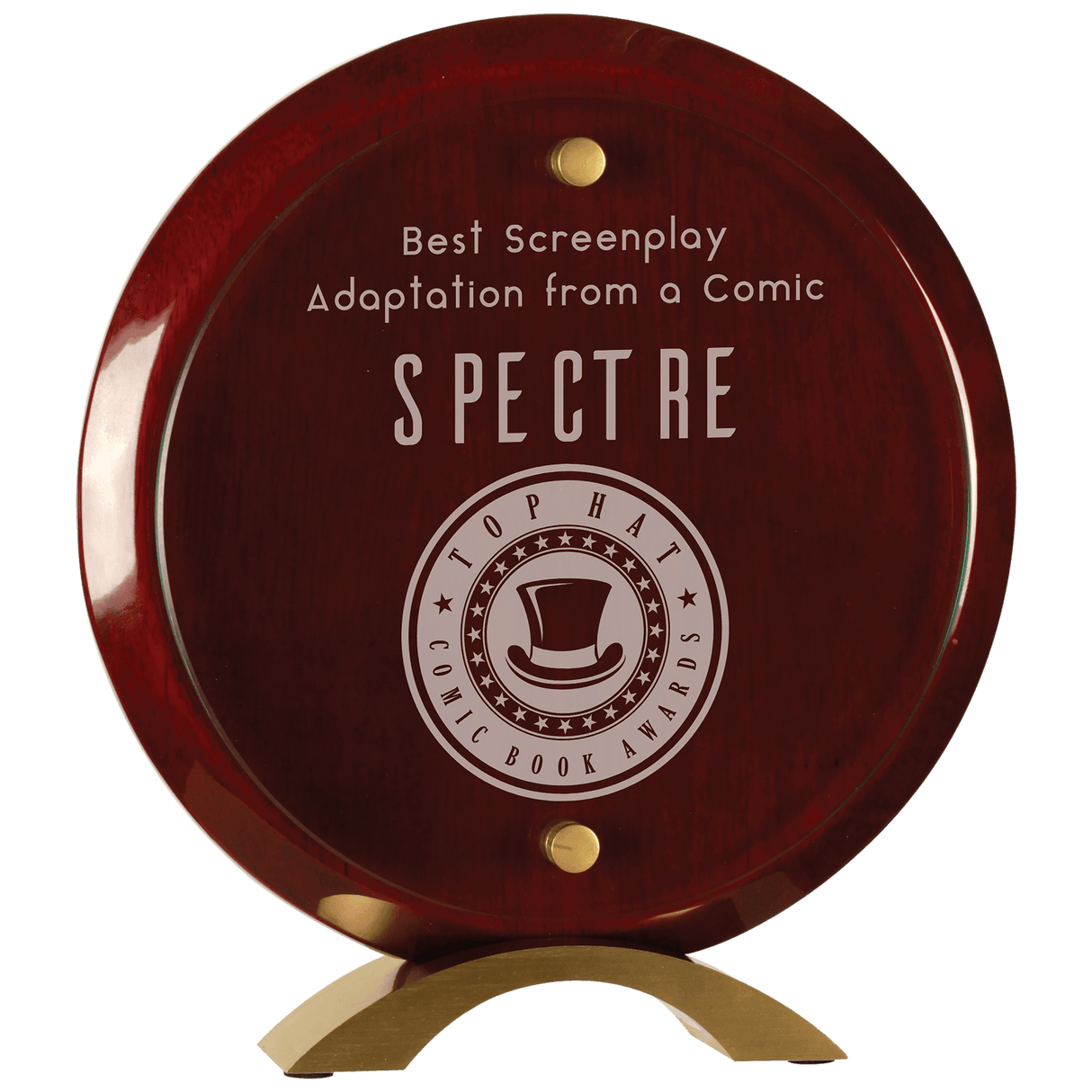 Small Round Rosewood Piano Finish Floating Jade Glass Standup-AKD Ink