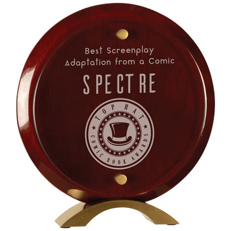 Small Round Rosewood Piano Finish Floating Jade Glass Standup-AKD Ink