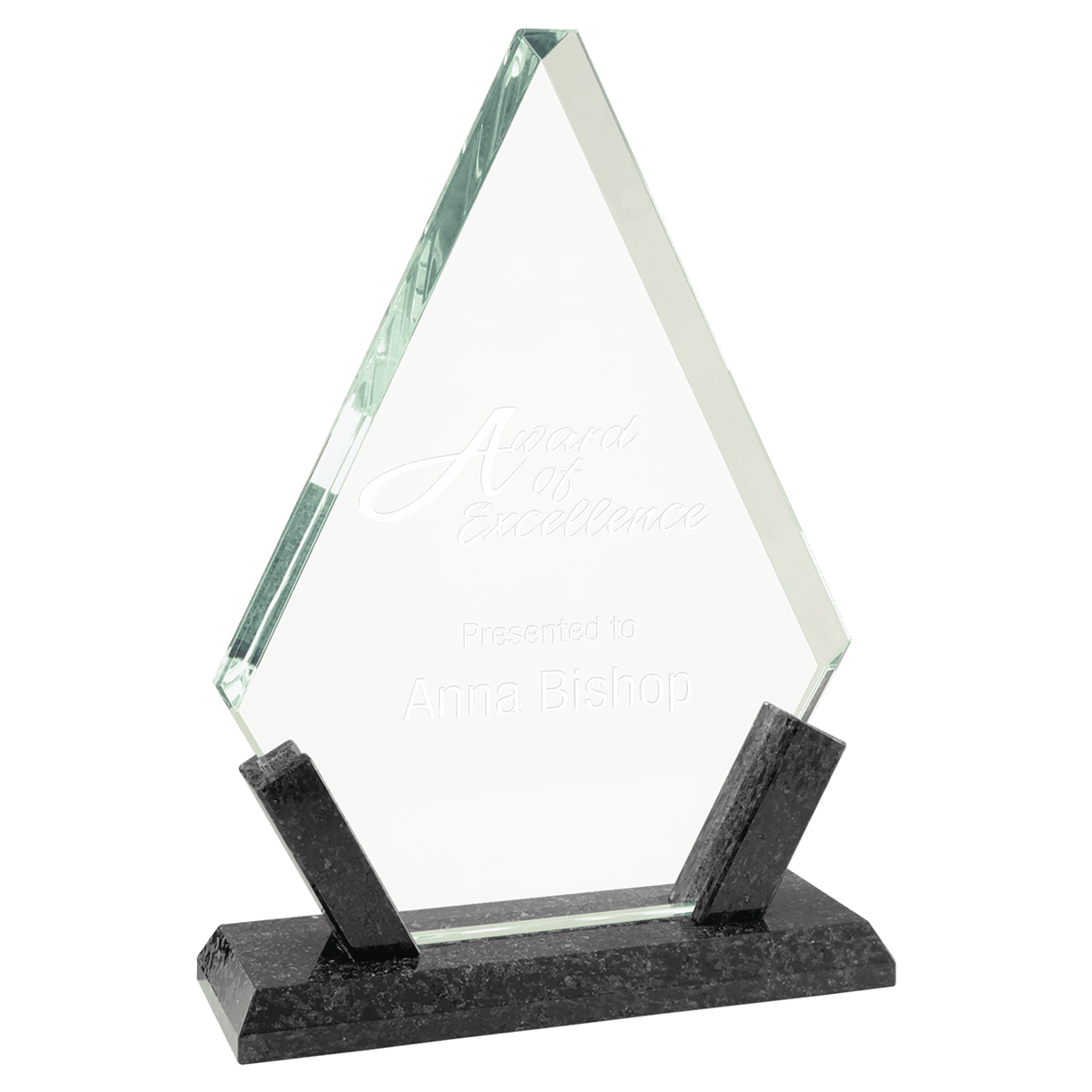 Large Diamond Glass with  Marble Base-AKD Ink