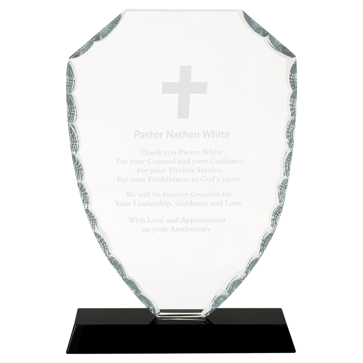 Large Shield Facet Glass on Base-AKD Ink