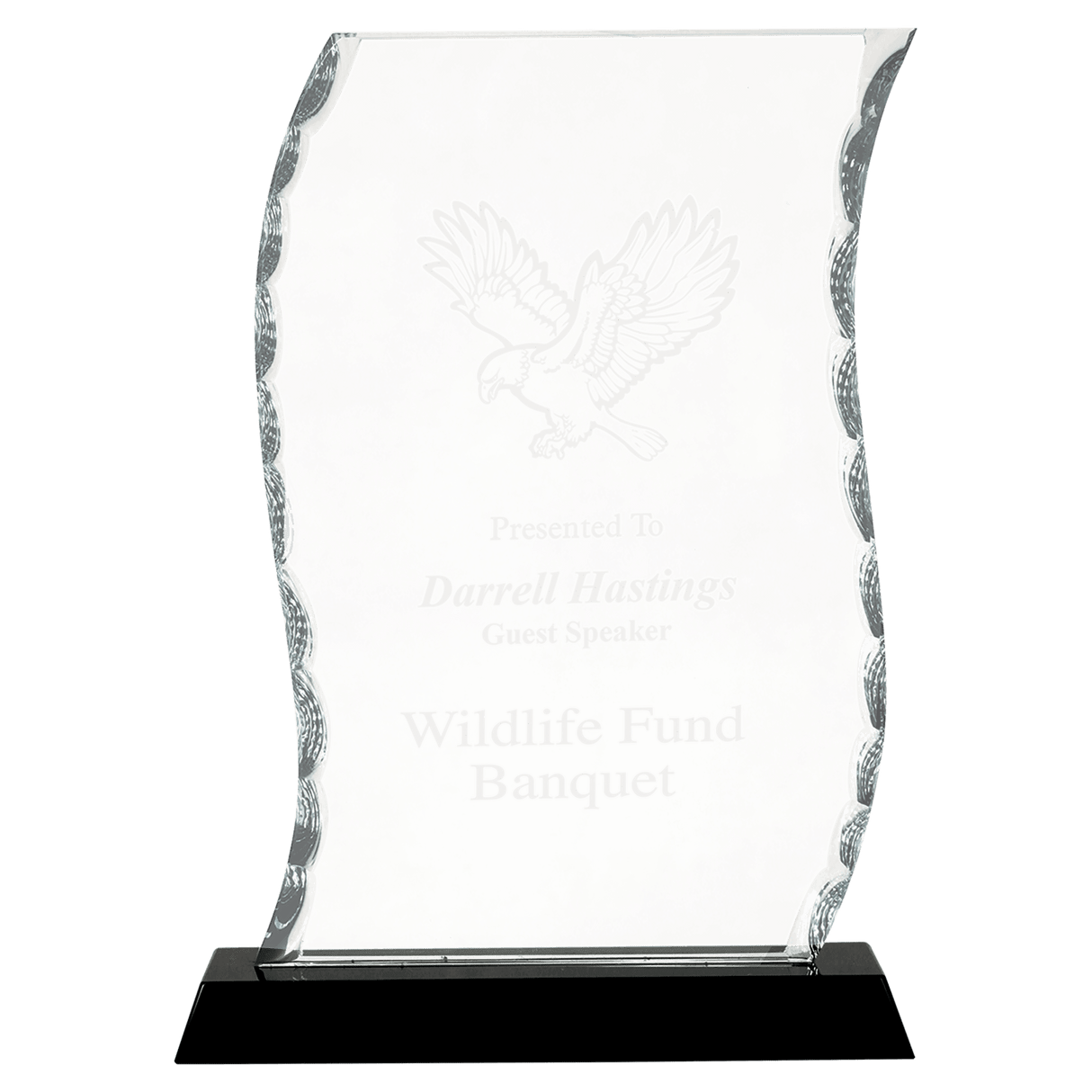 Medium Scroll Facet Glass on  Base-AKD Ink