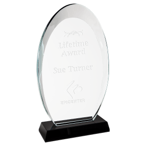 Large Oval Halo Glass with  Base-AKD Ink