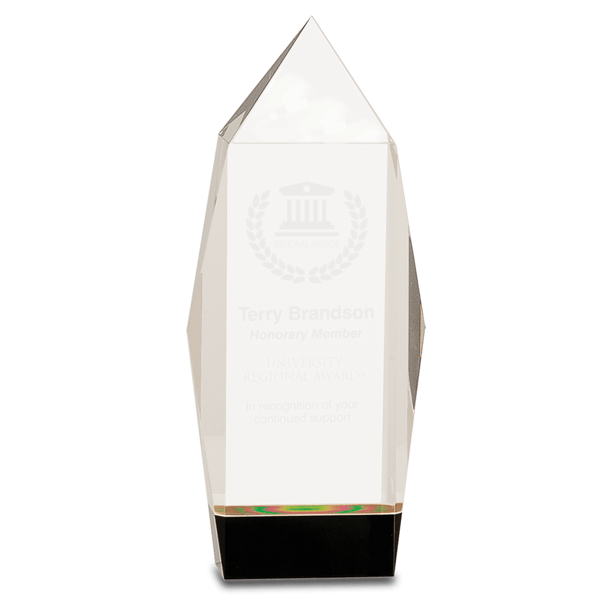 Medium Clear Crystal Facet Rectangle on Base-AKD Ink