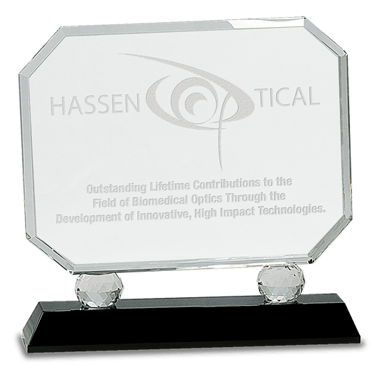 Large Rectangle Crystal on Pedestal Base-AKD Ink