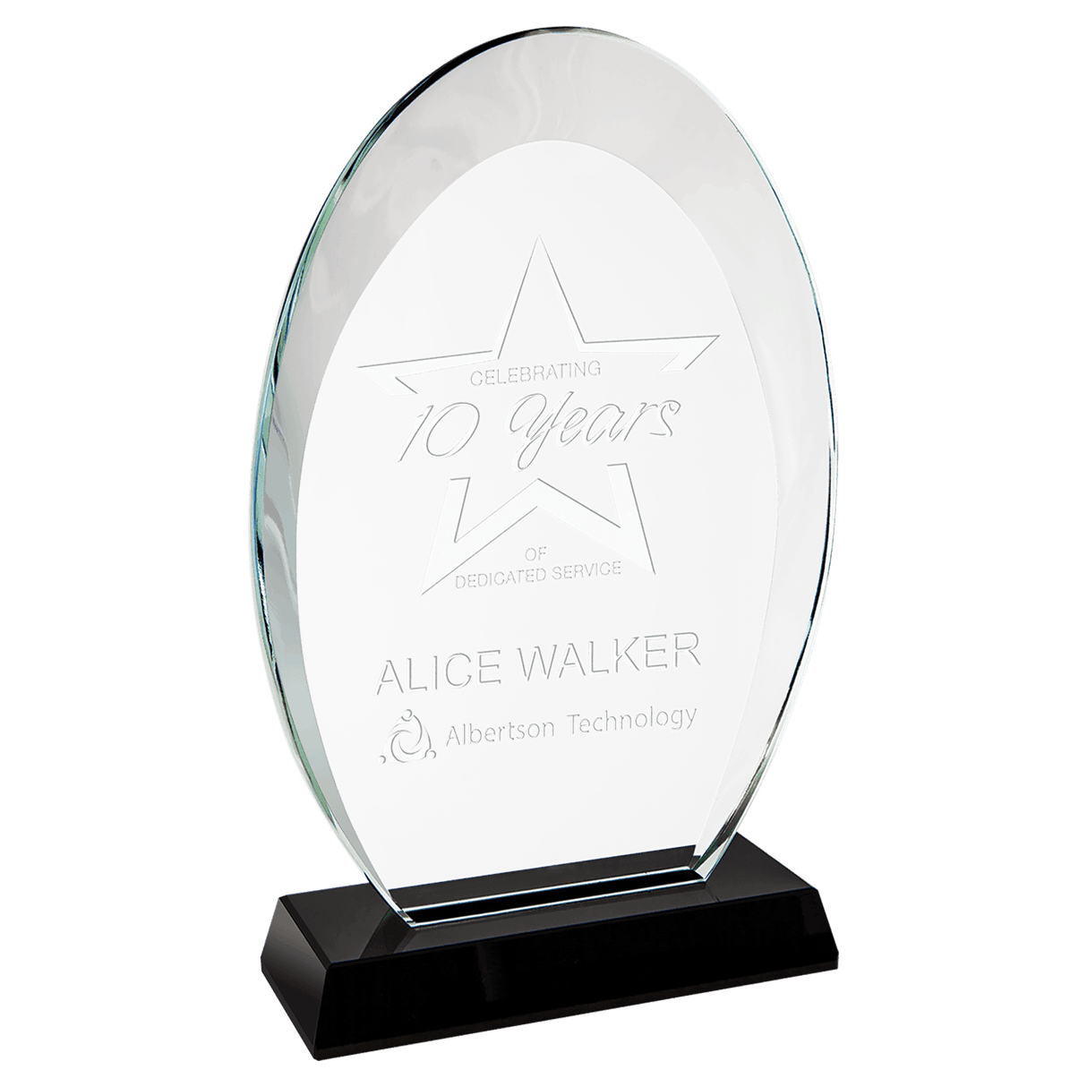 Small Oval Halo Glass with  Base-AKD Ink