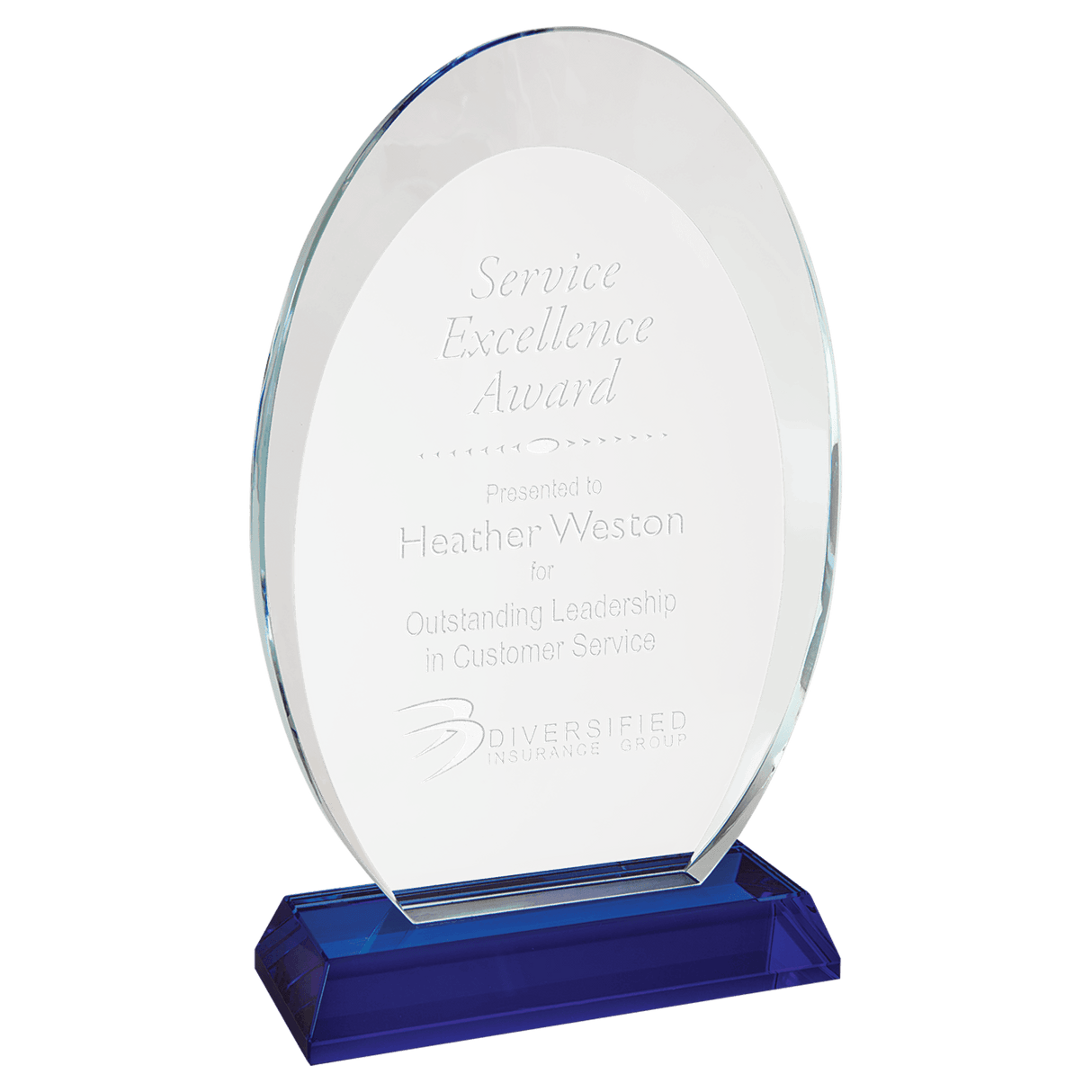 Small Oval Halo Glass with  Base-AKD Ink