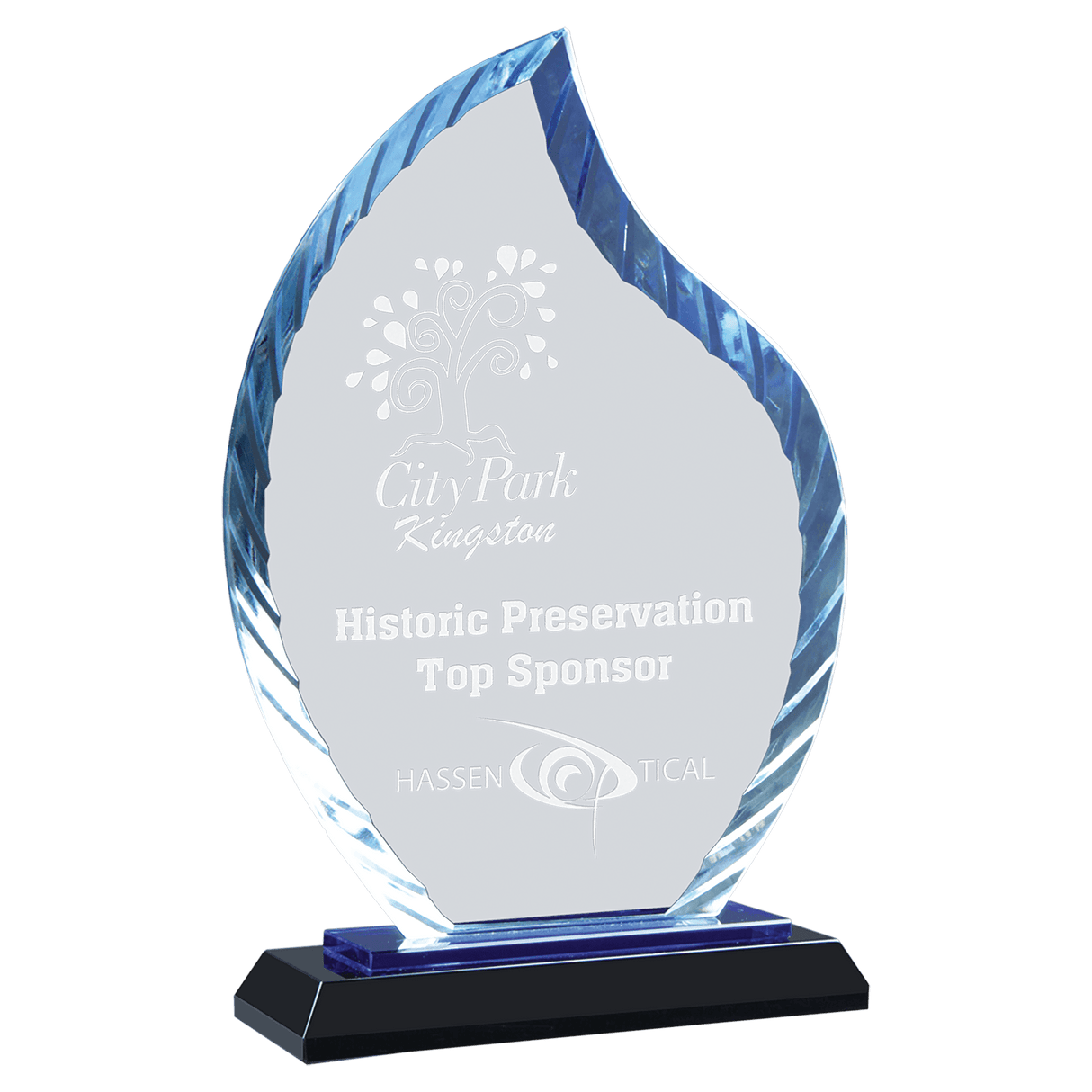 Small Flame Accent Glass on  &  Base-AKD Ink