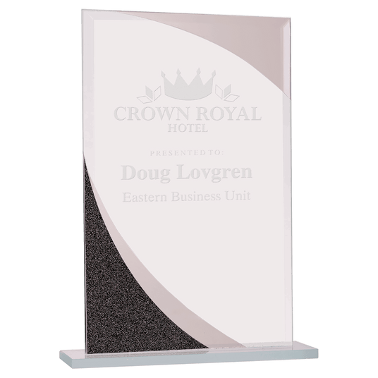 Large Rectangle Designer Glass Award - Custom Engraved-AKD Ink