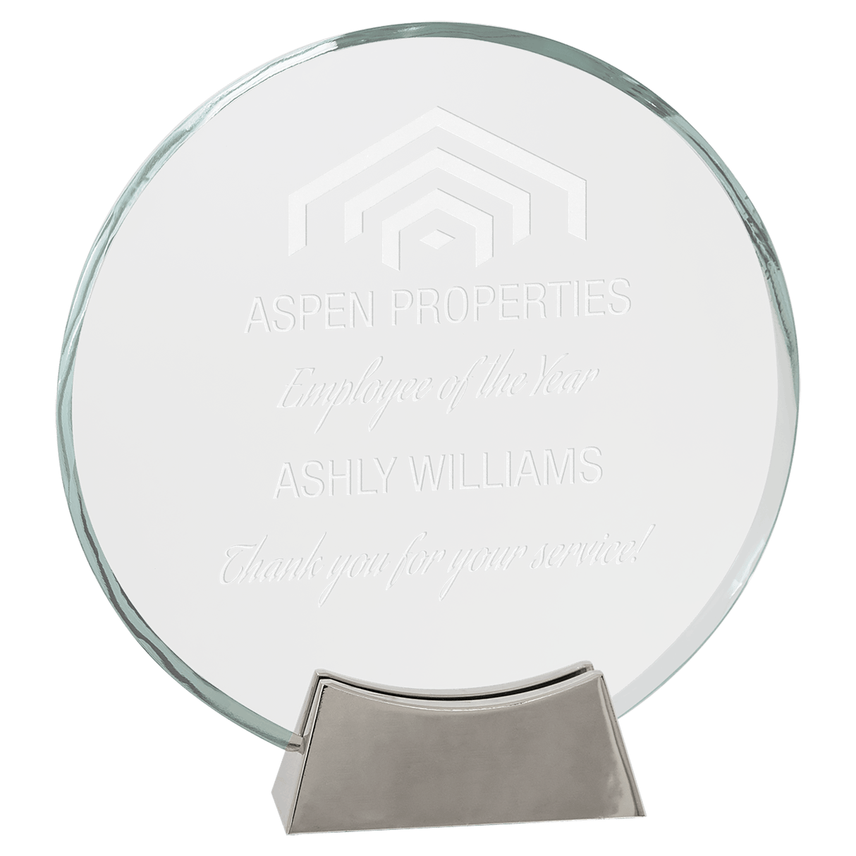 Large Round Platinum Glass with Full Metal Base-AKD Ink