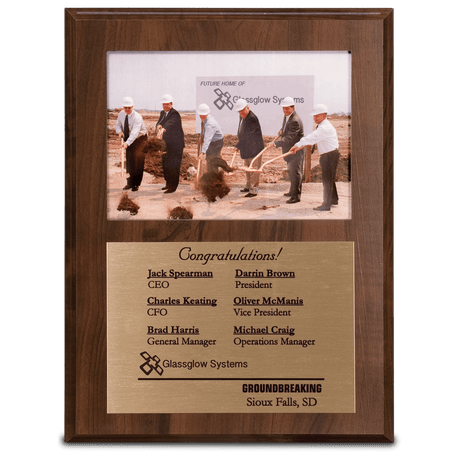 Cherry Finish Plaque with 4" x 6" Slide-In Photo Frame-AKD Ink