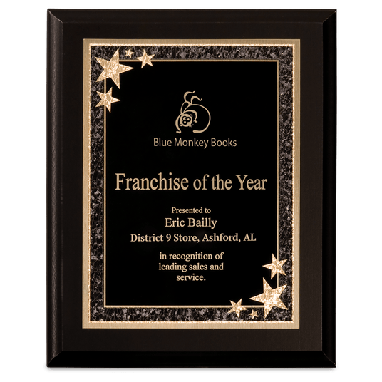 Matte Black Finish Plaque with Black Starburst Plate-AKD Ink